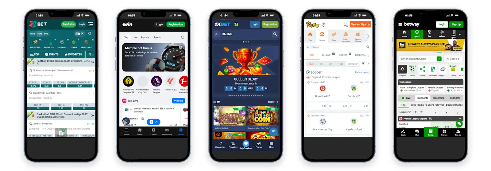 Mobile betting apps 1win, Betway, YesPlay, 22bet and 1xBet Mobile Screenshot